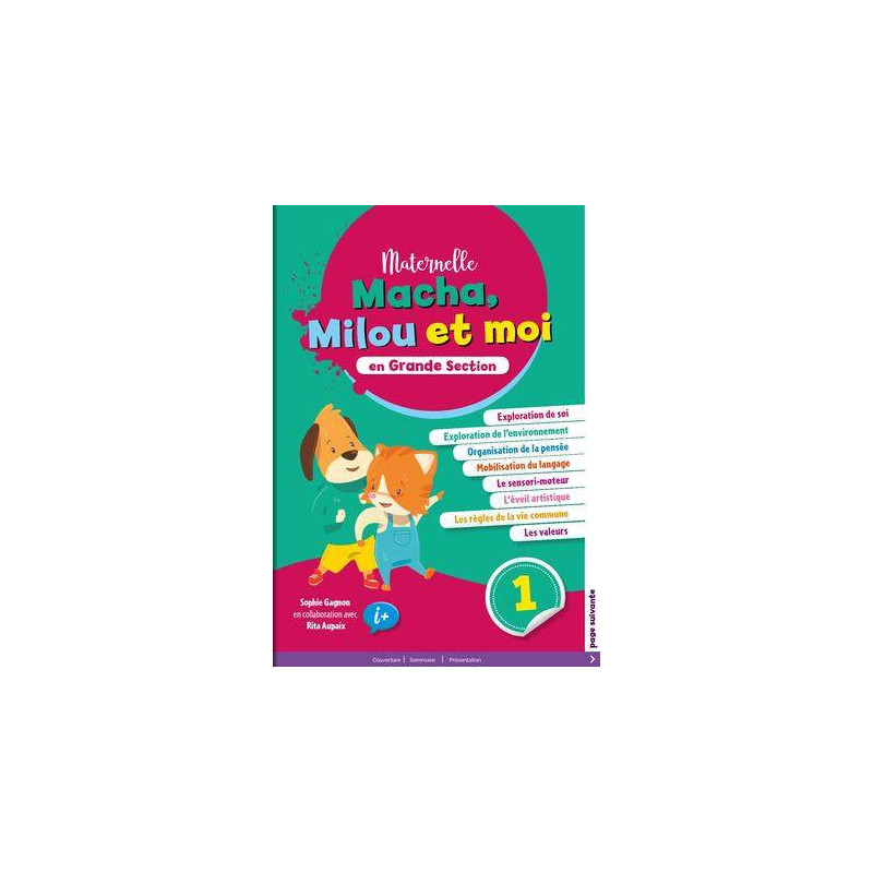 Macha, Milou et moi en GS - Pack ( Cahier d'apprentissage 1, 2 & 3 + Mon Portfolio + Cahier Combo Lecture