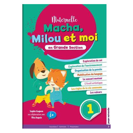 Macha, Milou et moi en GS - Pack ( Cahier d'apprentissage 1, 2 & 3 + Mon Portfolio + Cahier Combo Lecture