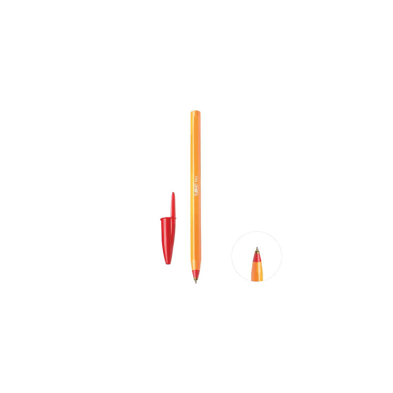 Stylo bic orange Fine Rouge