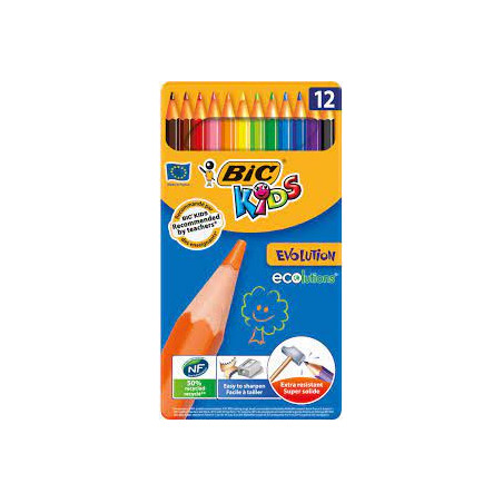 Crayon Couleur de 12 GM Bic Metal