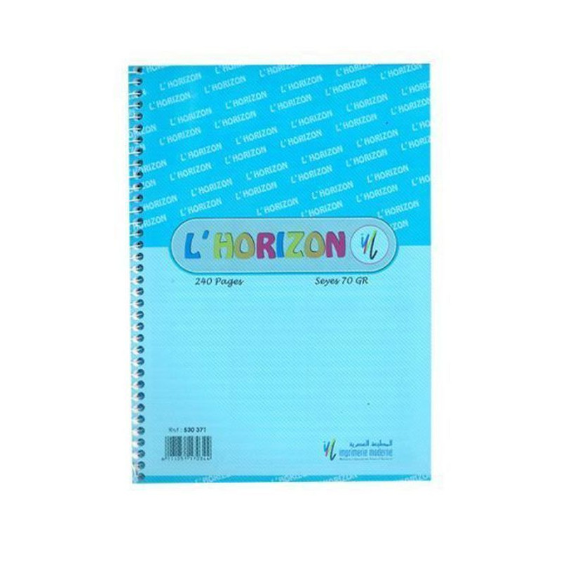 Cahier Spirale 240P 10x10 A4 – L’HORIZON – Cahier scolaire A4 quadrillé