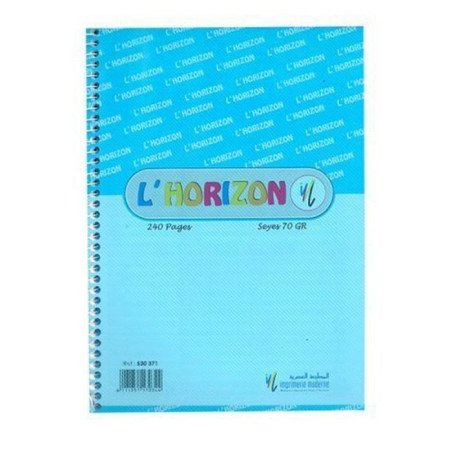Cahier Spirale 240P 10x10 A4 – L’HORIZON – Cahier scolaire A4 quadrillé
