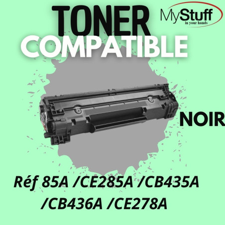 Toner Compatible Omega Carrera 85A / CE285A / CB435A / CB436A / CE278A – Noir pour HP & Canon