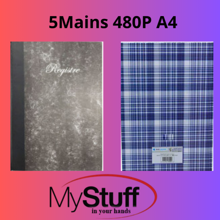 سجل 5 أعمدة A4 – 480 صفحة – غلاف صلب أزرق داكن