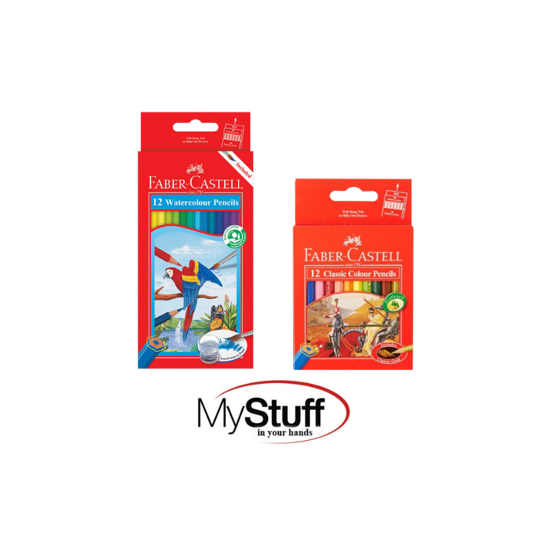 أقلام تلوين فابر كاستل – 12 لون زاهي ومتين – مثالية للمدرسة والهوايات الفنية.