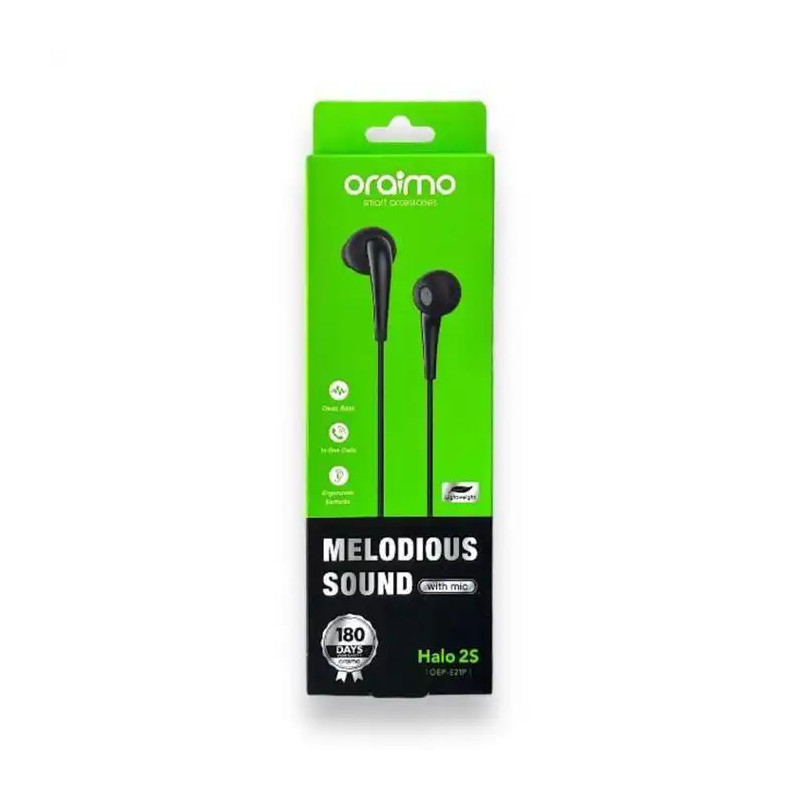 Écouteur Oraimo OEP-320 – Son Clair et Confortable