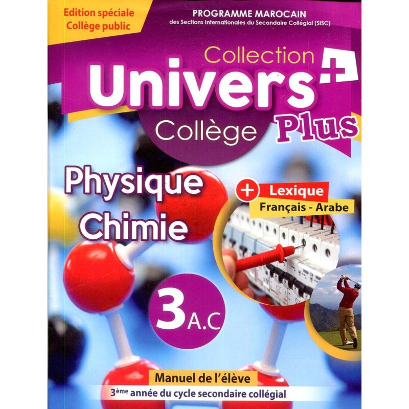 Univers plus physique chimie 3 AC