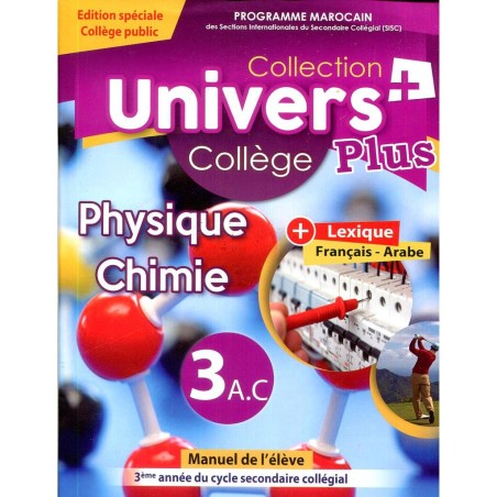 Univers plus physique chimie 3 AC